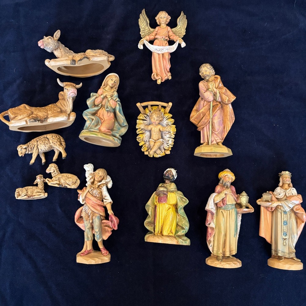 Vintage 1983/1990 Fontanini Simonelli Deposit Nativity 13 pc Set Made in Italy